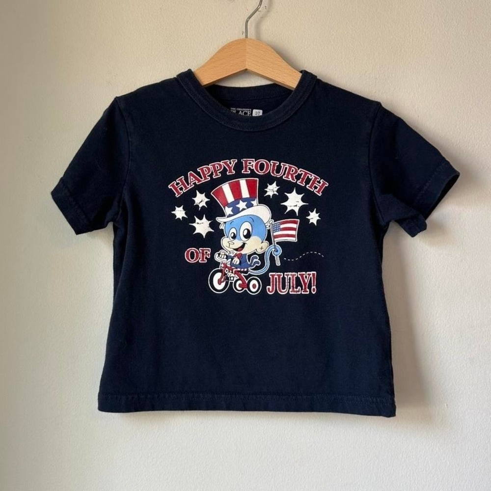 Children's Place  Navy 'Happy Fourth of July' Graphic T-Shirt Size 3T